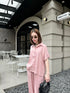 Spring Casual Linen Half Sleeves Shirts With Loose Trousers Sets